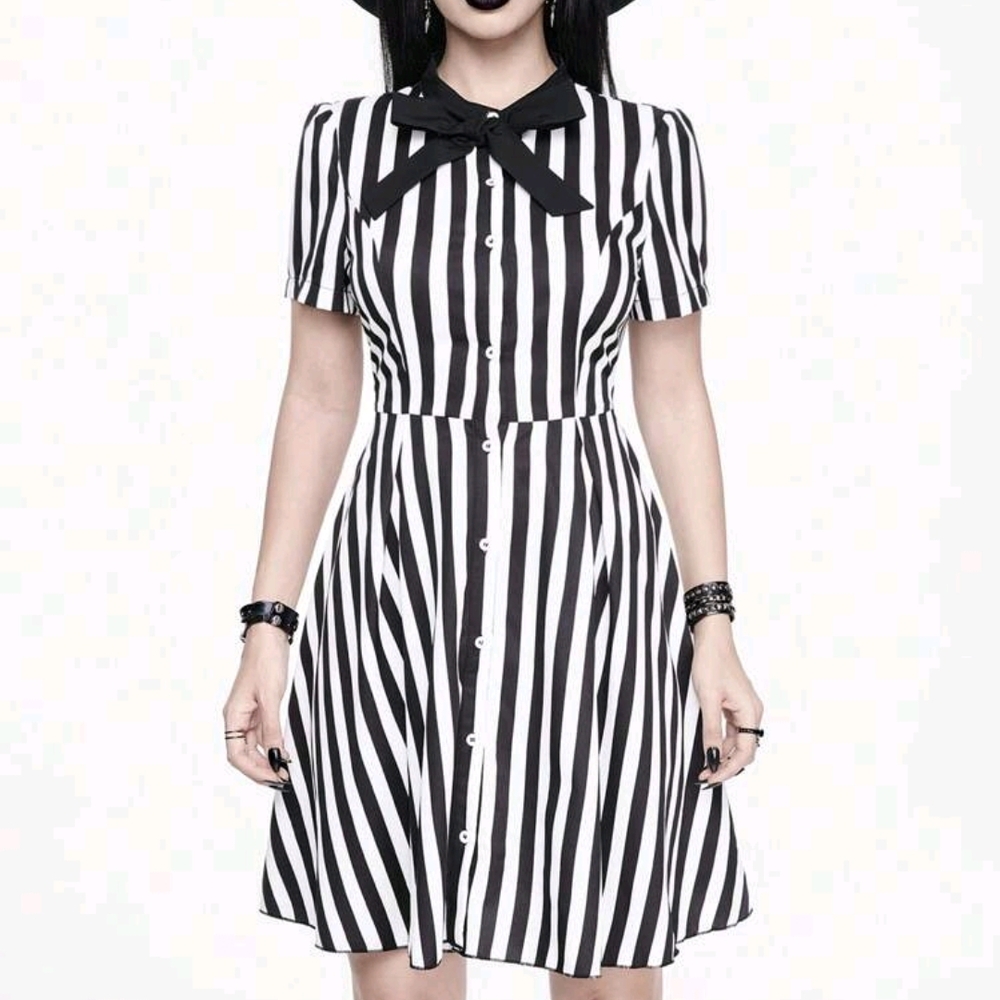 Black and White Striped Dress